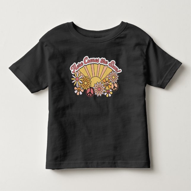 Camiseta Infantil Retro Groovy | Aqui vem o gráfico da vindima solar (Frente)
