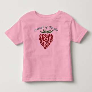 Camiseta Infantil  Retro Groovy Strawberry Typography Pink Kids T-Sh