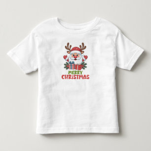 Camiseta Infantil Retro Papai Noel Feliz Natal Crianças
