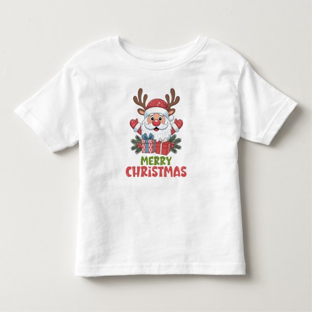 Camiseta Infantil Retro Papai Noel Feliz Natal Crianças (Frente)