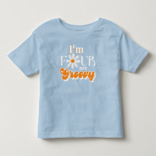 Camiseta Infantil Retro Para Sempre Garotos Groovy 4º Aniversário
