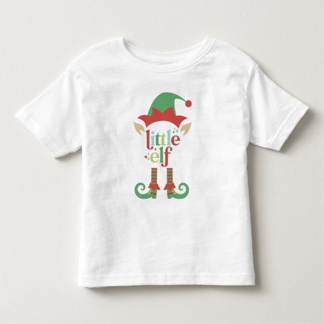 Camiseta Infantil Retro Pastel Natal | Pequeno Elf (Frente)