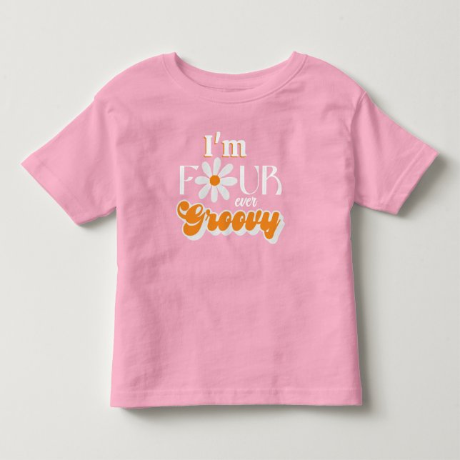 Camiseta Infantil Retro Quatro Sempre Garotas Maravilhosas 4º Aniver (Frente)