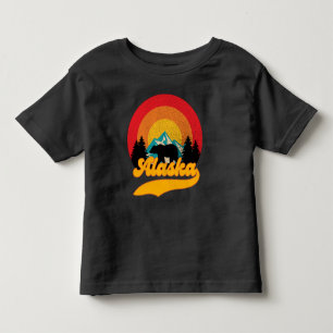 Camiseta Infantil Retro Sunset Alaska Juneau Bear Mountain Wild AK