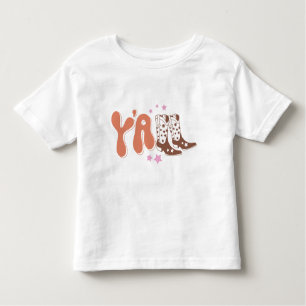 Camiseta Infantil Retro "Y'all" Toddler T-Shirt com Design de inicia