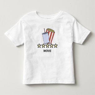 Camiseta Infantil Revisão de Filme de Pipoca de Bebida Personalizada