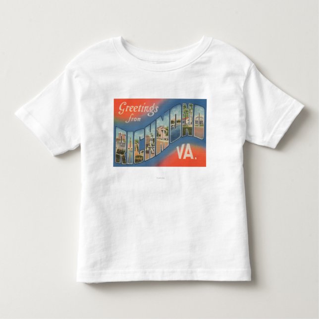 Camiseta Infantil Richmond, Virgínia - grandes cenas 4 da letra (Frente)