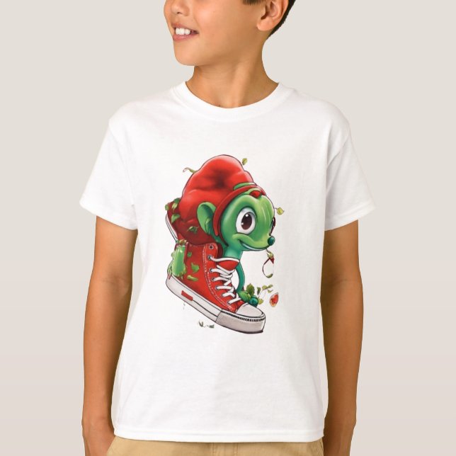 Camiseta infantil.rim verde é divertido (Frente)