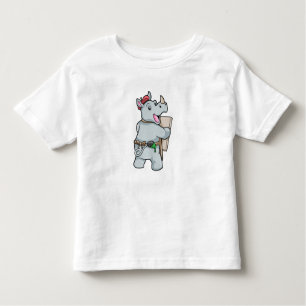 Camiseta Infantil Rino em pintura com cores