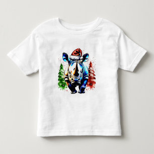 Camiseta Infantil Rinoceronte bonitinho de Natal