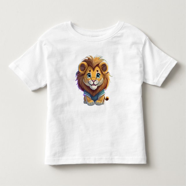 Camiseta Infantil "Roaring Cutie" Leão Adorável (Frente)