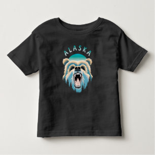 Camiseta Infantil Roaring Grizzly Bear Face - Alasca Willife