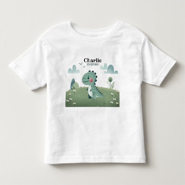 Camiseta Infantil Roarsome Dino Birthday  (Frente)
