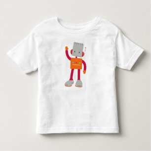 Camiseta Infantil Robô Bonito, Robô Bobo, Robô Engraçado, Robótica R
