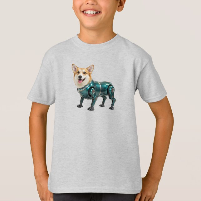 Camiseta Infantil Robô Corgi Fofo (Frente)