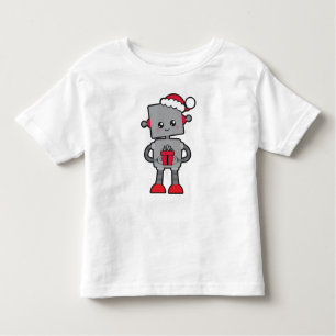 Camiseta Infantil Robô de Natal, Robô Bonito, Chapéu Santa, presente