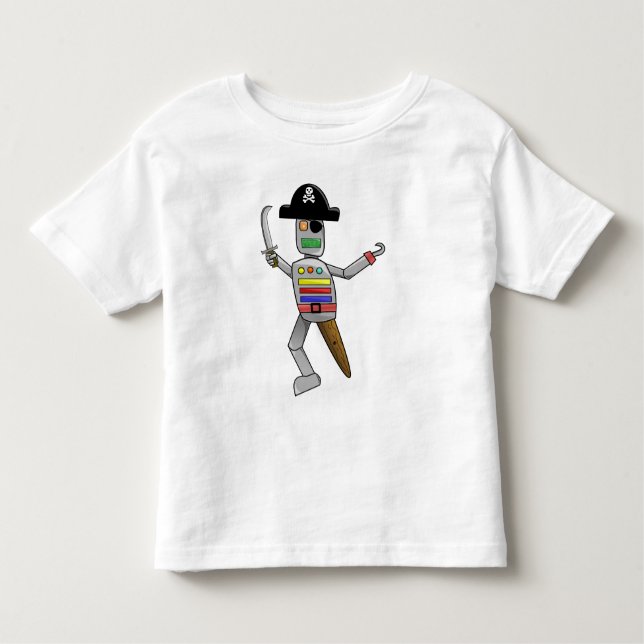 Camiseta Infantil Robô do pirata (Frente)
