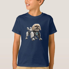Camiseta Infantil Robô Pekingese Fofo