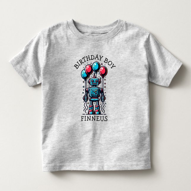 Camiseta Infantil Robô Pensava Que O Garoto De Aniversário (Frente)