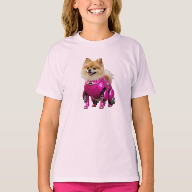 Camiseta Infantil Robô Pomerânia Fofa (Frente)