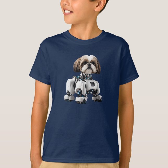 Camiseta Infantil Robô Shih Tzu Fofo (Frente)