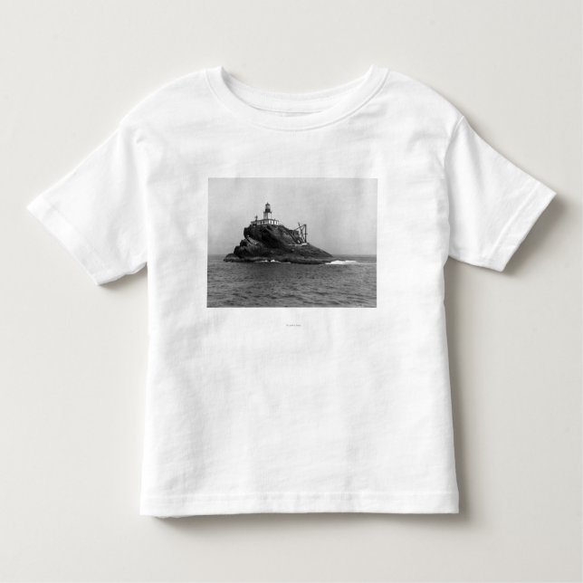 Camiseta Infantil Rocha de Tillamook, dominada por seu farol (Frente)