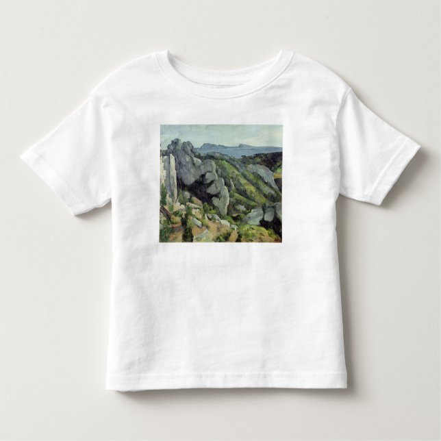 Camiseta Infantil Rochas de Paul Cezanne | em L'Estaque, 1879-82 (Frente)