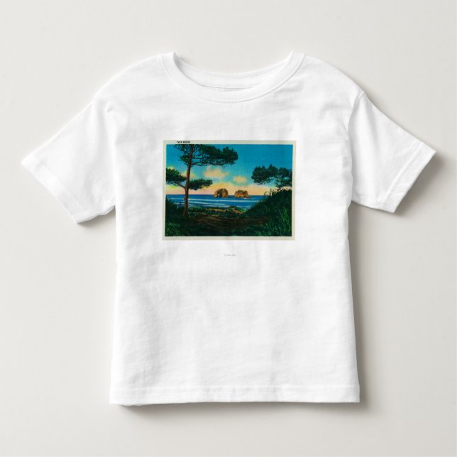 Camiseta Infantil Rochas gêmeas em Oregon CoastCoast (Frente)