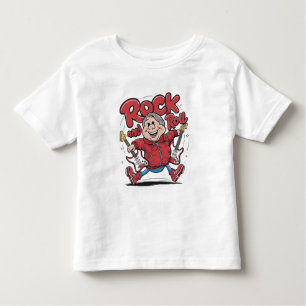 Camiseta Infantil Rock And Roll Groovy Guitarist A Derrubar