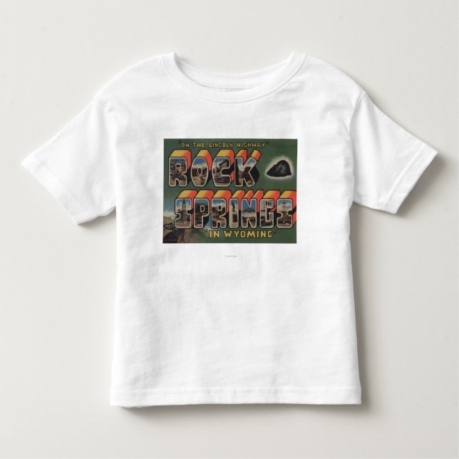 Camiseta Infantil Rock Springs, Wyoming - grandes cenas da letra (Frente)