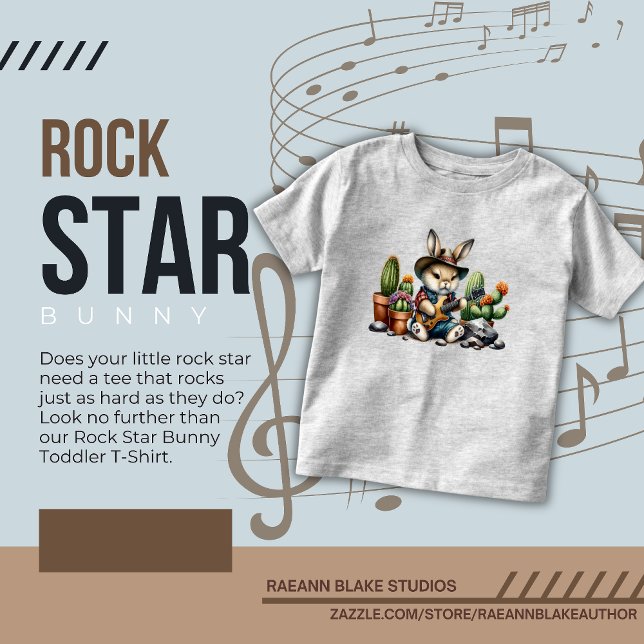 Camiseta Infantil Rockstar Bunny Toddler T-Shirt (Criador carregado)