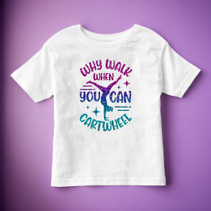 Camiseta Infantil Roda de Ginástica Magenta Roxo Turquesa  