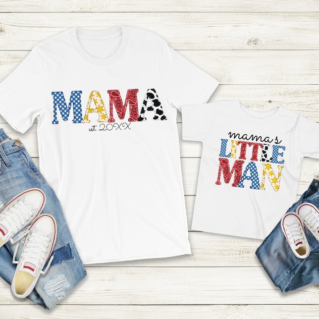 Camiseta Infantil Rodeio Colorido Mãe e Filho Roupas Combinando (Criador carregado)
