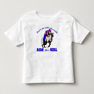 Camiseta Infantil Rodeo Cowgirl Mutton Bustin "Ande Como Uma Raparig