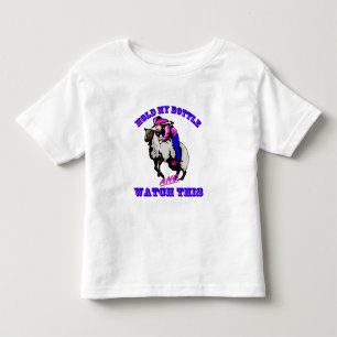 Camiseta Infantil Rodeo Cowgirl Mutton Bustin" Botão Relógio Isto