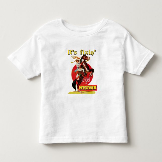 Camiseta Infantil Rodeo Cowgirl On Horse Fixin Get Western (Frente)