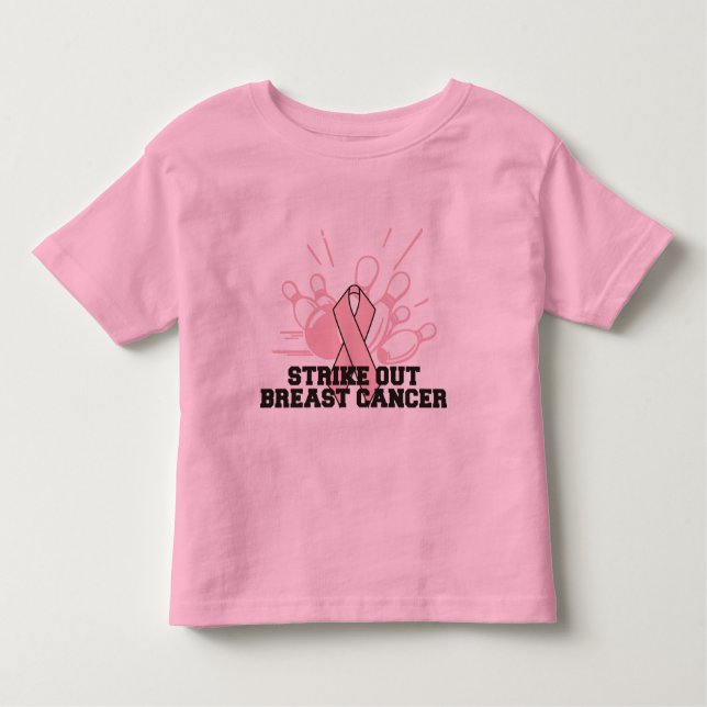 Camiseta Infantil Rolar golpeia para fora o cancro da mama (Frente)
