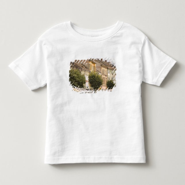 Camiseta Infantil Romênia, Sibiu. Cidade Nova. RF) (Frente)
