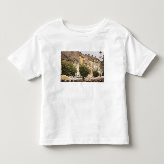Camiseta Infantil Romênia, Sibiu. Cidade Nova. RF) (Frente)