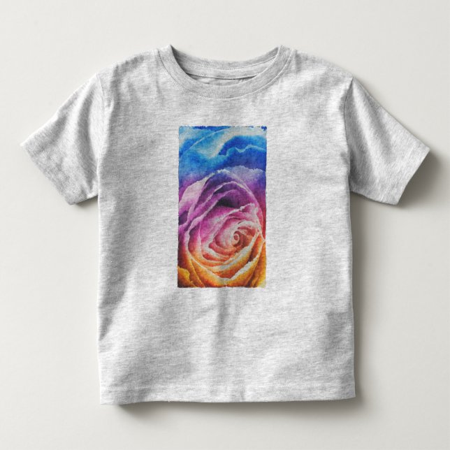 Camiseta Infantil Rosa arco-íris (Frente)