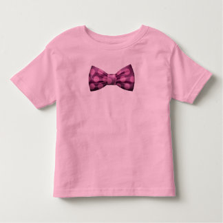 Camiseta Infantil Rosa com laço roxo com bolinhas cor-de-rosa