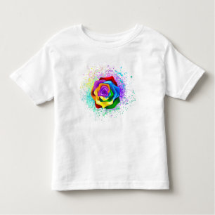Camiseta Infantil Rosa de arco-íris colorido