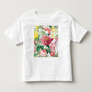 Camiseta Infantil Rosa Floral Vintage Primavera Garden