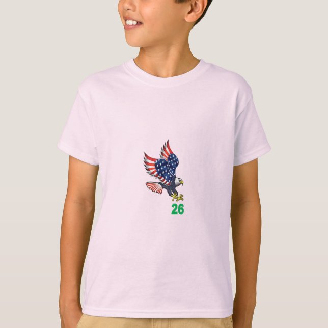 Camiseta infantil rosa pálido TOP FLIGHT 26 (Frente)