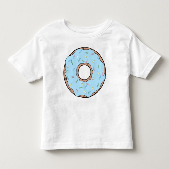 Camiseta Infantil Rosquinha Azul, Noz, Icagem, Espingardas, Glacé (Frente)