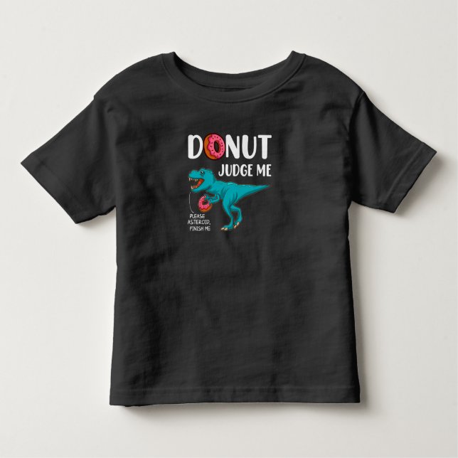 Camiseta Infantil Rosquinha Juiz Me T-Rex, Engraçado Futuro   Paleon (Frente)