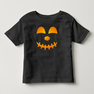 Camiseta Infantil Rosto Bonito de Halloween Jack-o'-lanterno
