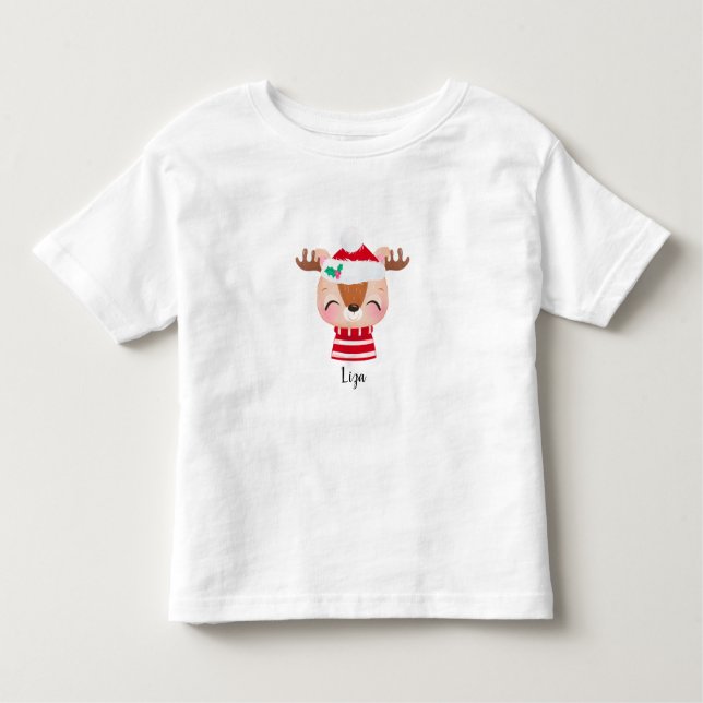 Camiseta Infantil Rosto de Rebelde Sorridente de Natal (Frente)