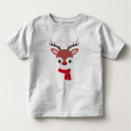 Camiseta Infantil Rosto de Reindeer de Natal