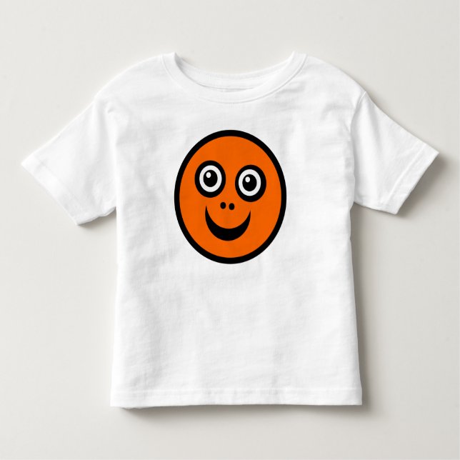 Camiseta Infantil Rosto Engraçado Laranja (Frente)